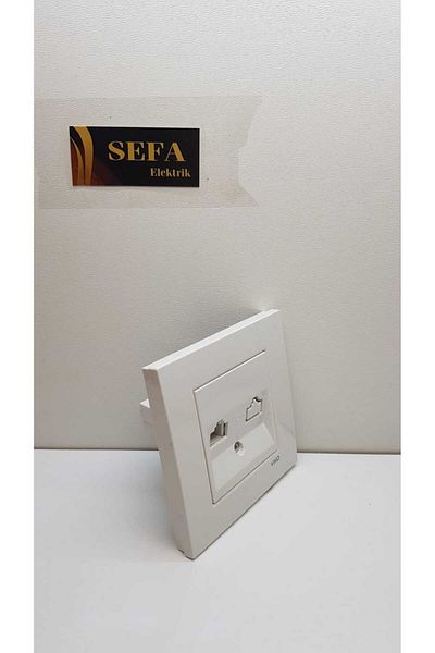 VİKO PHONE SOCKET WITH NUMERIS FRAME WHITE VIKO KARRE SERIES