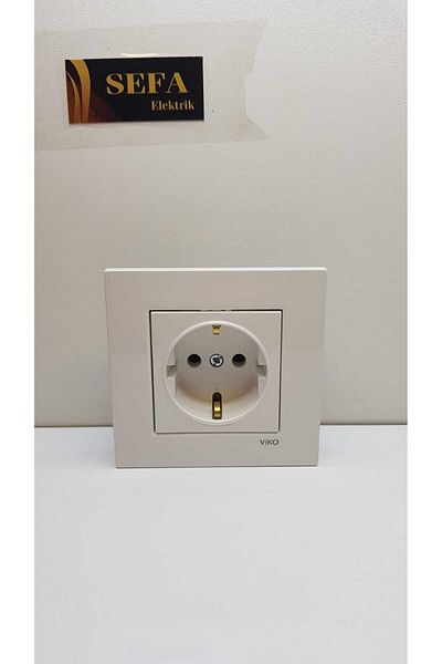 VİKO WHITE VIKO KARRE SERIES WITH GROUNDED SOCKET FRAME