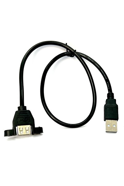 boblov 0.5 Metre Panel Tipi Dişi Erkek Usb Vidalı Usb Extension Usb Panel Montajlanabilir Uzatma Kablosu