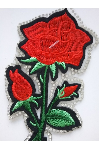 Armada رقعة حديدية مطرزة بزهرة الورد هوت فيكس (7 سم * 13 سم)