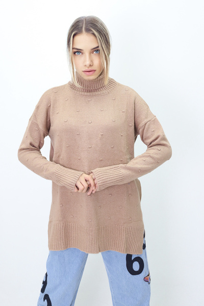 Trend Perisi Yumoş Cut - سترة Bugazlı Pompom