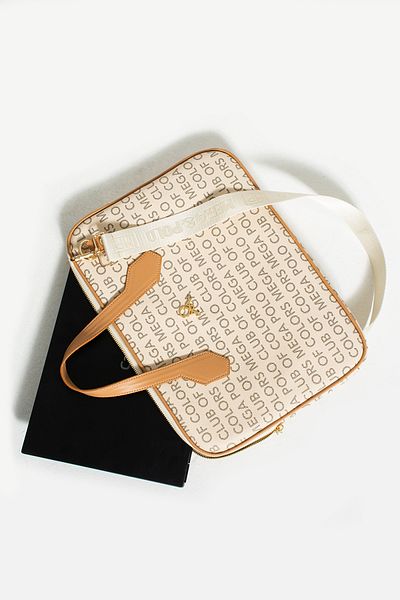 By Hakan Mega 631 unisex Τσάντα Laptop Slim Elegant Χαρτοφύλακας CREAM-CAMEL