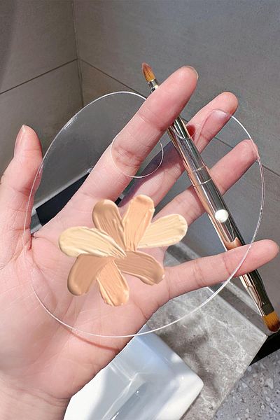 BAHELS Paleta de fond de ten transparentă Paleta de amestecare Organizator de machiaj pentru machiaj pentru fond de ten lichid