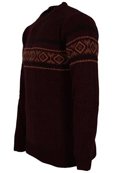 Modarar Men's Sweater Zero Collar Regular Fit Claret Red RAR01113