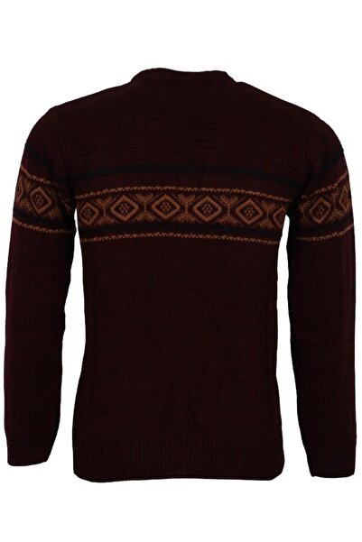 Modarar Men's Sweater Zero Collar Regular Fit Claret Red RAR01113