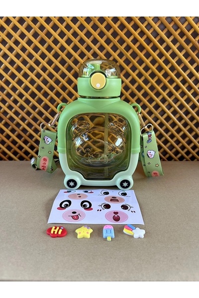 Hombak زجاجة مياه منقوشة على شكل دمية دب سعة 1000 مل، زجاجة مياه مربعة الشكل ...