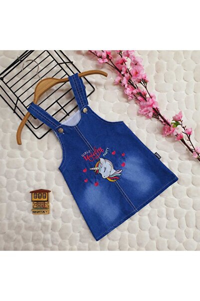 İPEK KİDS KIZ ÇOCUK GİYİM MEVSİMLİK KOT UNİCORN SALOPET