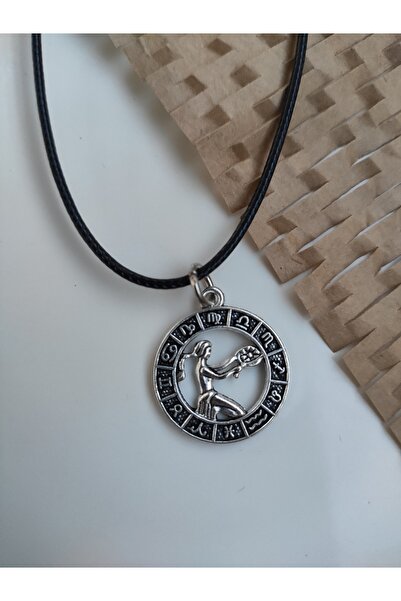 Virgo Zodiac Pendant & Leather Bracelet