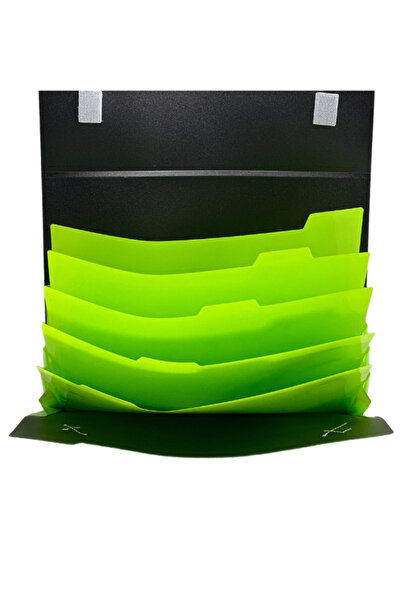 Kobest A4 VECLE 5 COMPARTMENT BRIEFCASE FILE - BLACK - GREEN