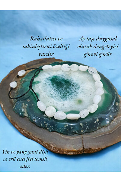 NBS Beautiful Naturel Stones Moon Stone Natural Cut Stylish Natural Stone Bra...