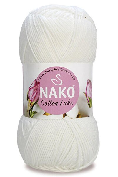 NAKO Cotton Lüks 97569 Beyaz Örgü İpi