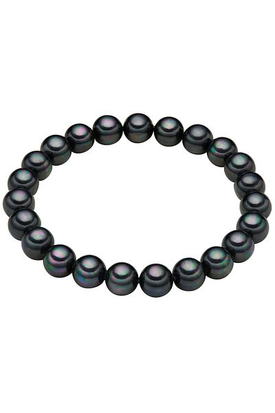 Lulu & Jane Perlenarmband Armband Muschelkernperle anthrazit