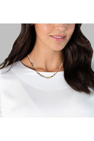 Glanzstücke München Silberhalskette Kette Sterling Silber gelbgold Achat bunt