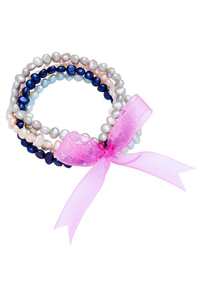Valero Pearls Modeschmuckset 3er Set – Süßwasser Zuchtperlen, mehrfarbiger Armbänder