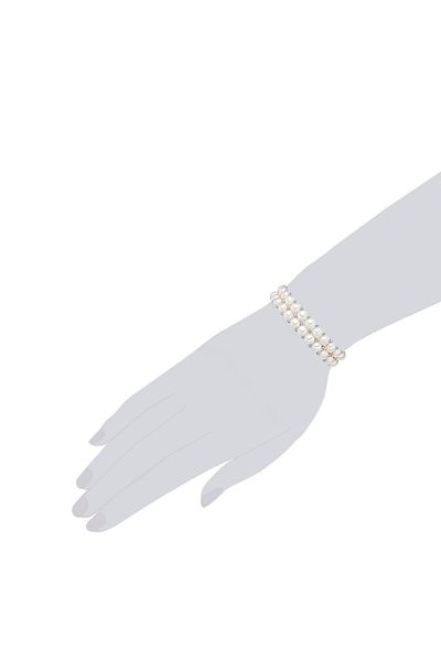 Valero Pearls Perlenarmband Armband Sterling Silber Süßwasser-Zuchtperle weiß
