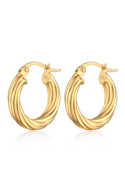 ELLI Ohrringe Creolen Twisted Look Gedreht 925 Silber