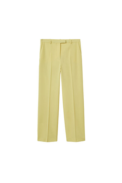 MANGO Woman Kadın Pastel Sarı Pantolon