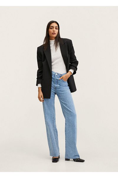 MANGO Woman Pantaloni albaștri de damă 27950176