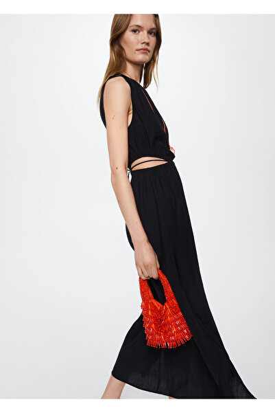 MANGO Woman Kadın Siyah Elbise