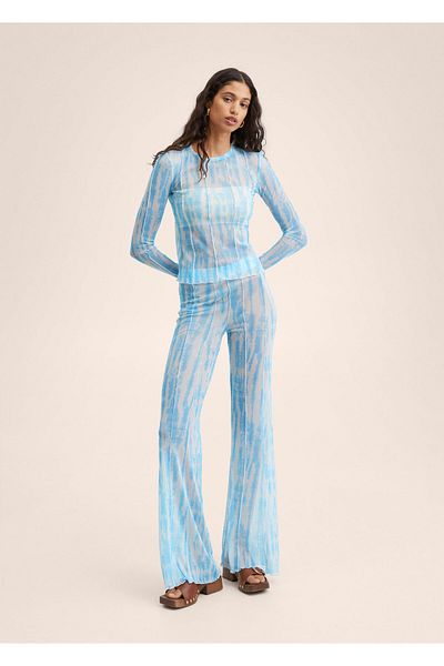 MANGO Woman Dámské modré kalhoty 27077134