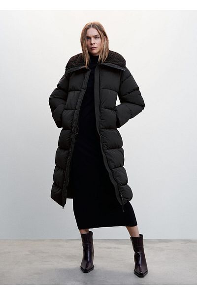 MANGO Woman Women's Black Coat