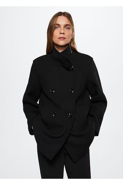 MANGO Woman Women's Black Coat