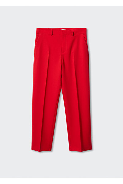 MANGO Woman Kadın Kırmızı Pantolon