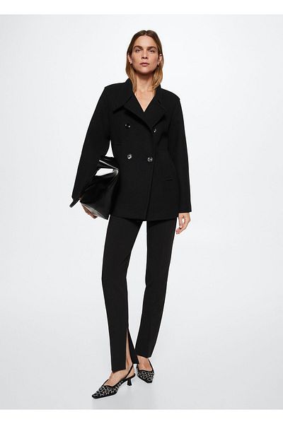 MANGO Woman Women's Black Coat