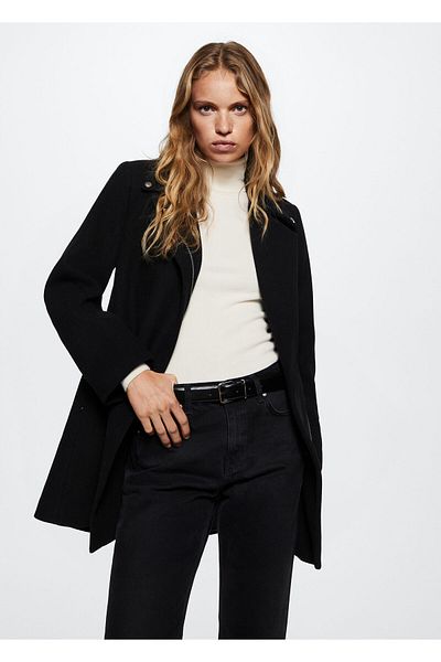 MANGO Woman Women's Black Coat37967738