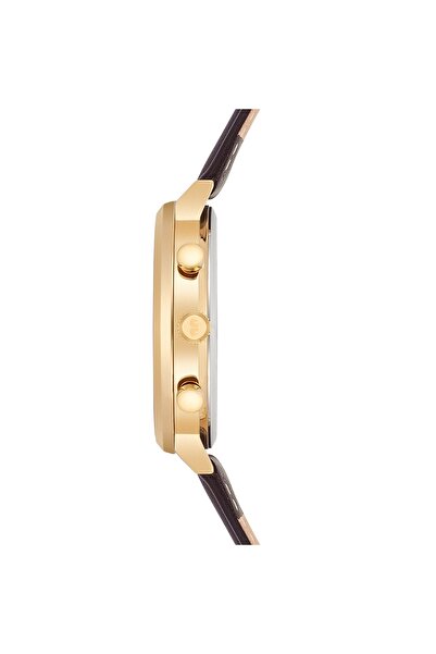 Rhodenwald & Söhne Chronograph Herren Chronograph gelbgold Echtleder braun