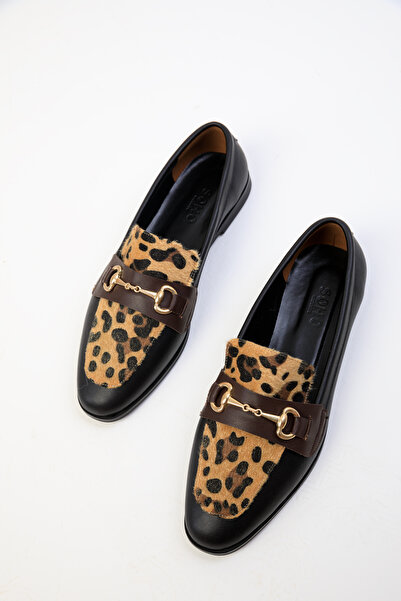 SOHO Black-Leopard Women's Casual Shoes 18585