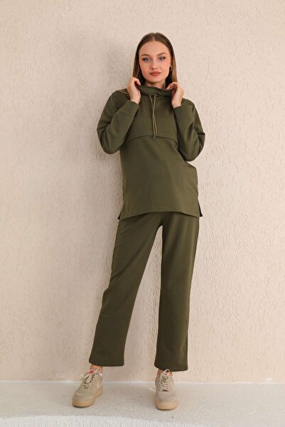 Miss Dünya Lissa Haki Emzirmeye Uygun Hamile ve Lohusa Eşofman Takımı