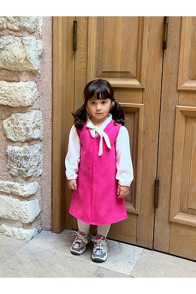 KÜÇÜĞÜM BUTİK Rochie de iarnă cu decolteu în V pentru fetiță Pink Stamp