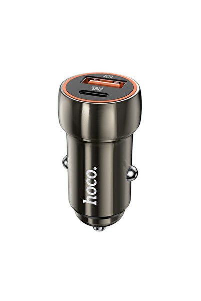 Hoco Car Charger Z46A, 20W, 3A, 1 x USB-A - 1 x USB-C, Gray