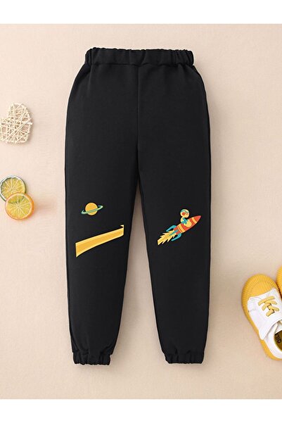 MORNİNG KİDS Κορίτσια-Αγόρια Saturn-Rocket printed μαύρο φούτερ