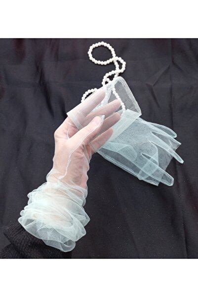 es moda shop Bella βραδινό φόρεμα η νύφη γάντια μακρύ νερό πράσινο