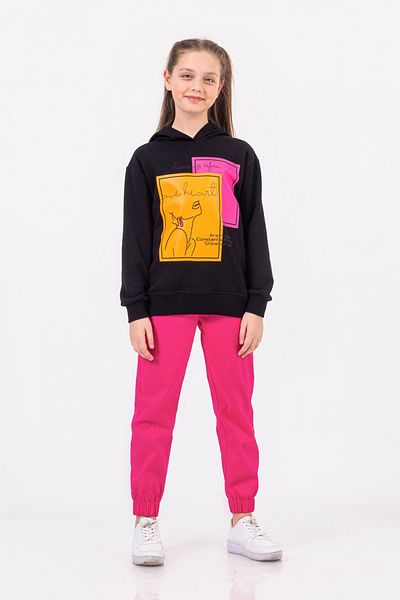 DMB BOYS & GIRLS Пуловер с качулка и дълъг ръкав с щампа за момичета, 9-14 години