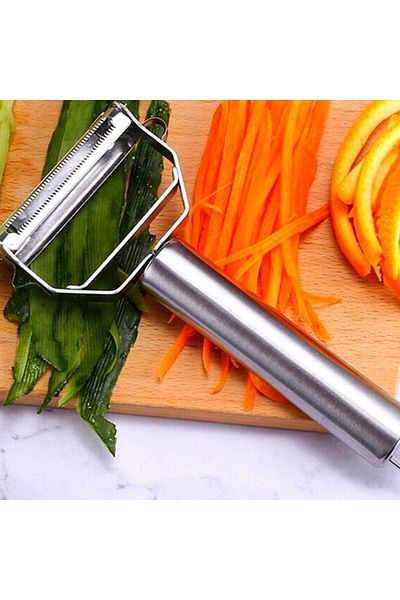 Gülçin Yalçın Practical Peeler Jumbo Size Stainless Steel Turbo Julienne Vegetable and Fruit Peeler