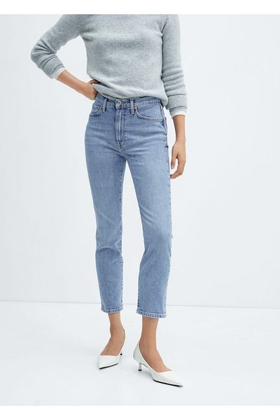 MANGO Woman Blugi skinny tăiați