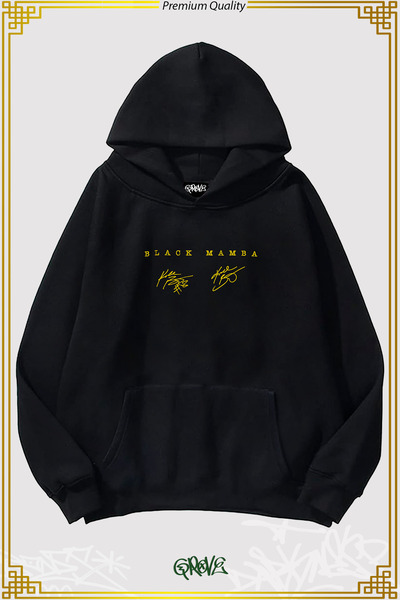 Grove Fashion Black Mamba Signature Three Thread Oversize Hoodie