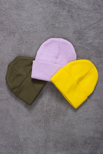 ADABEBEK Unisex 3-Piece Solid Color Knitwear Beret Kids Size