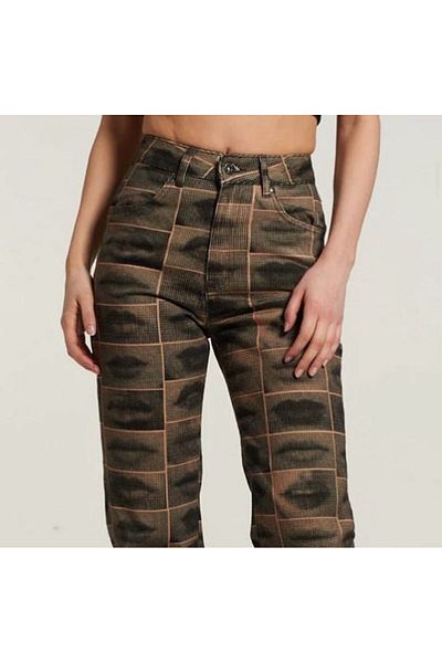 LUCHA LIP PATTERNED JEANS