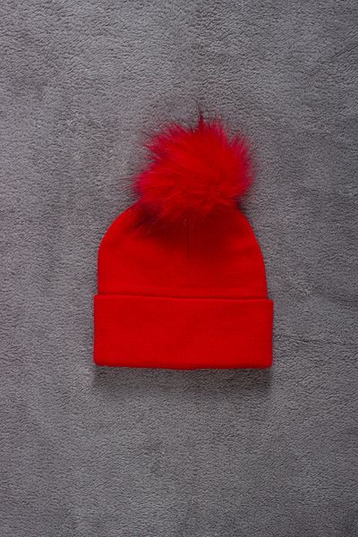 ADABEBEK Unisex Single Pompom Solid Color Knitwear Beret Kids Size