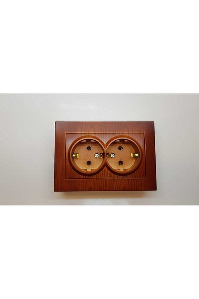 ELBİ DOUBLE RECESSED SOCKET SOCKET WOODEN DRESS BRAND NEW CHERRY COLOR