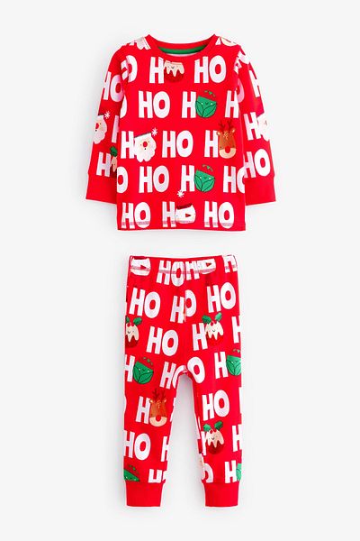 Next Baby Christmas Printed Long Sleeve Snuggle Fit Pajamas