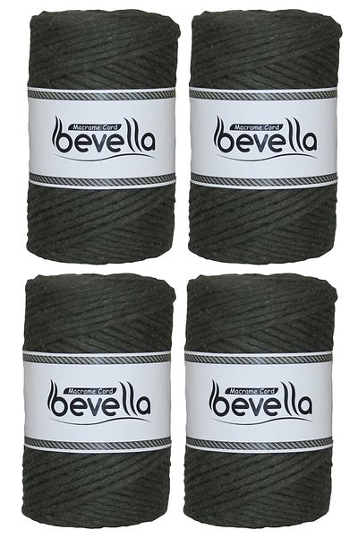 Bevella Macrame Cord Taranan Macrame String Single Twist Scannable 3 mm String Cotton Macrame Strings 1 kg (4X250 gr)