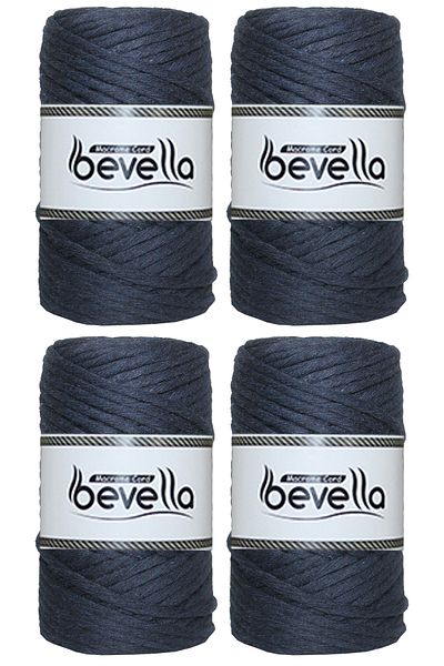 Bevella Macrame Cord Σχοινί Taranan Macrame Single Twist Can Comb Σχοινί 3 mm Βαμβακερά νήματα Macrame 1 kg (4X250 gr)