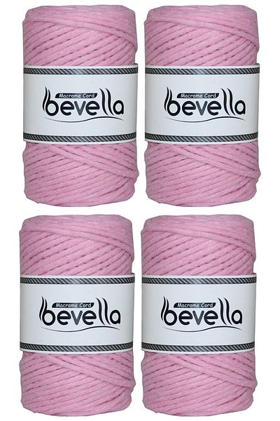 Bevella Macrame Cord Taranan Macrame String Single Twist Scannable 3 mm String Cotton Macrame Strings 1 kg (4X250 gr)