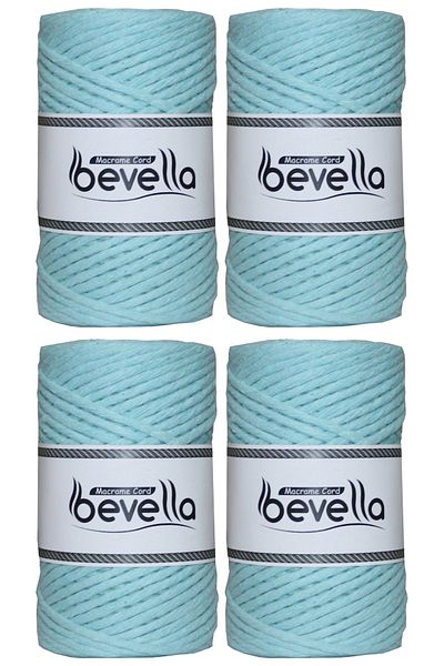 Bevella Macrame Cord Taranan Macrame String Single Twist Scannable 3 mm String Cotton Macrame Strings 1 kg (4X250 gr)