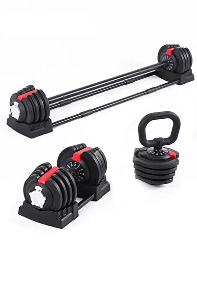 CKSpor Ayarlanabilir 3 In 1 Dumbell Ağırlık Seti Dambıl Halter Set Kettlebell...